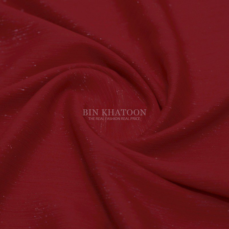 Crinkle Zari Chiffon Red
