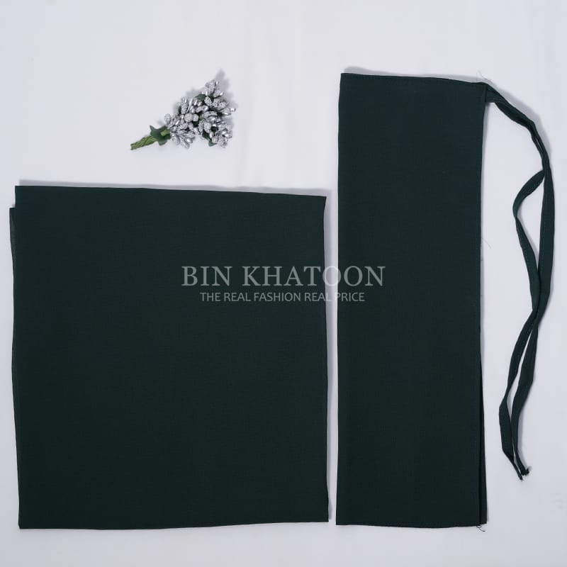 Georgette Hijab and Niqab Set Bottle Green