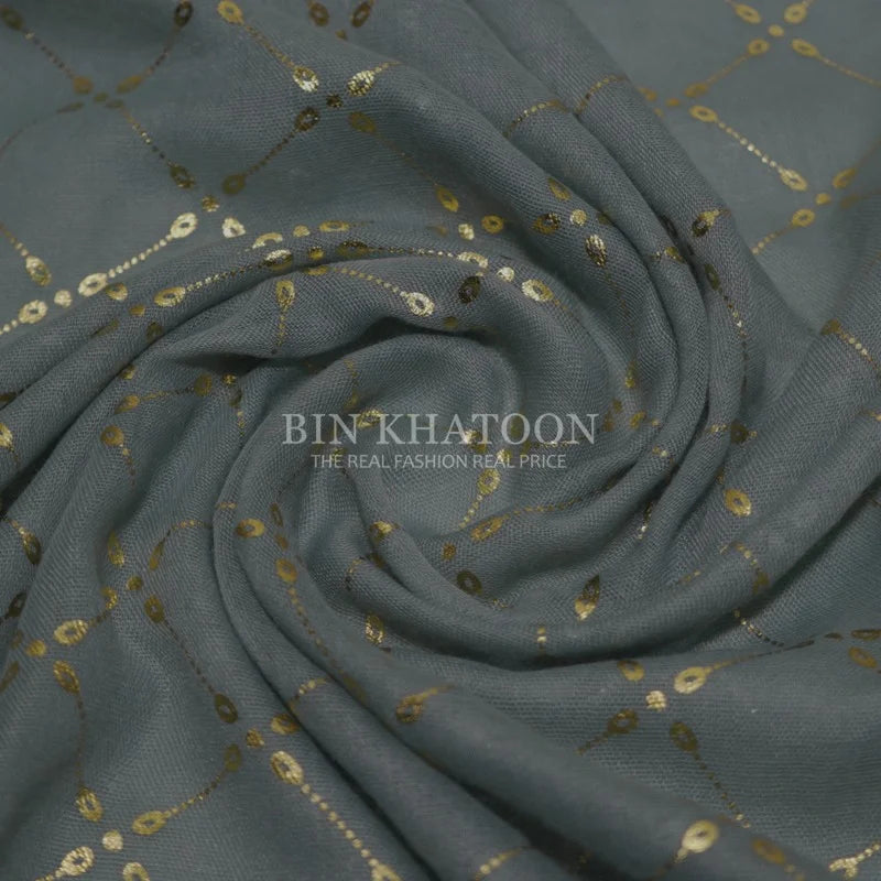 Golden Chack Lawn Gray Hijab