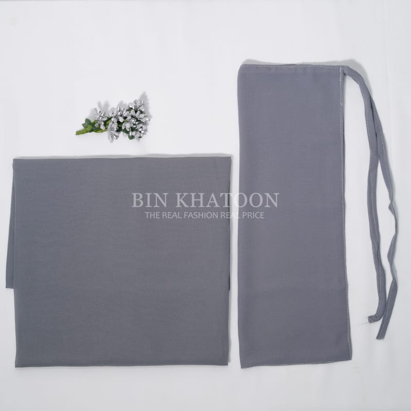 Georgette Hijab and Niqab set Light Gray