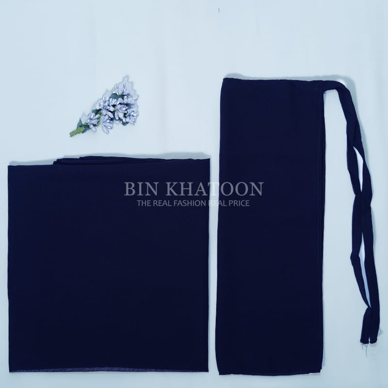 Georgette Hijab and Niqab set Navy Blue