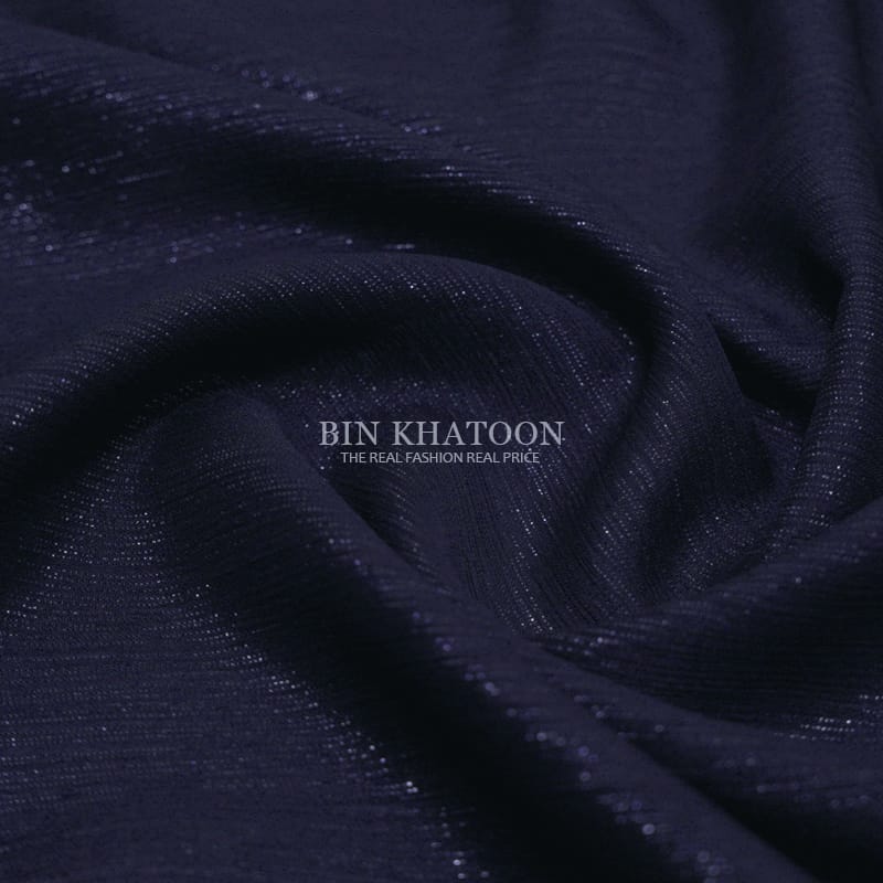 Crinkle Zari Chiffon Navy Blue