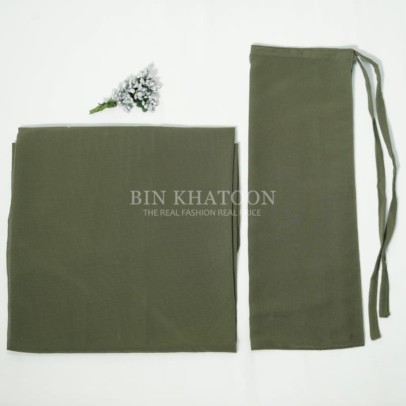 Georgette Hijab and Niqab set Army Green