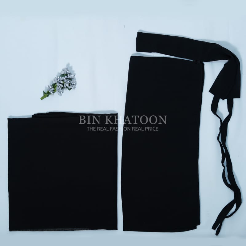 Matching Hijab & Saudi Niqab Set Black