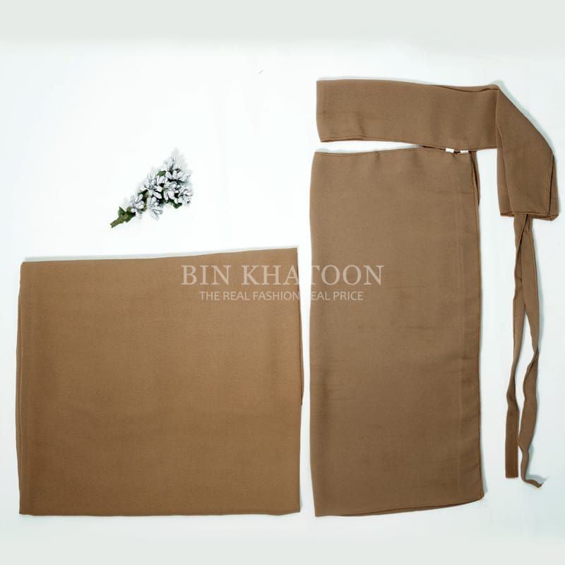 Matching Hijab & Saudi Niqab Set Fawn