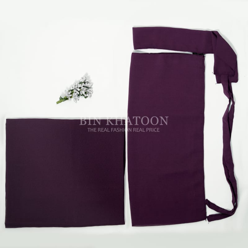 Matching Hijab & Saudi Niqab Set Dark Purple