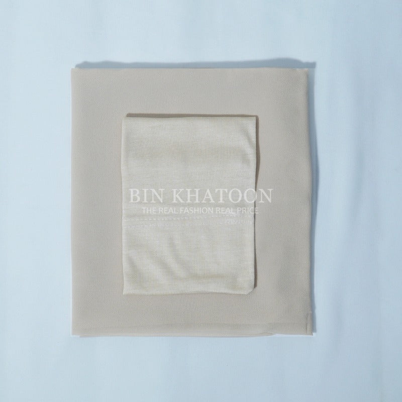 Matching Hijab & Cap - Creamy White