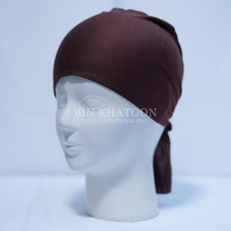 Tie-Back Cap Dark Brown
