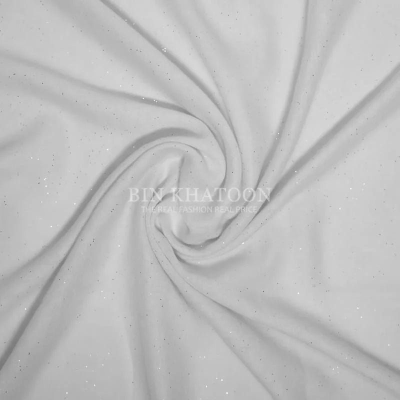 Glitter Lawn White Hijab