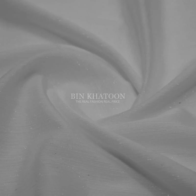 Crinkle Zari Chiffon White