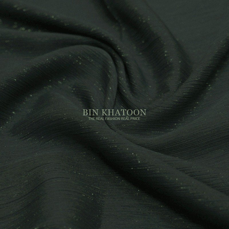 Crinkle Zari Chiffon Olive Green
