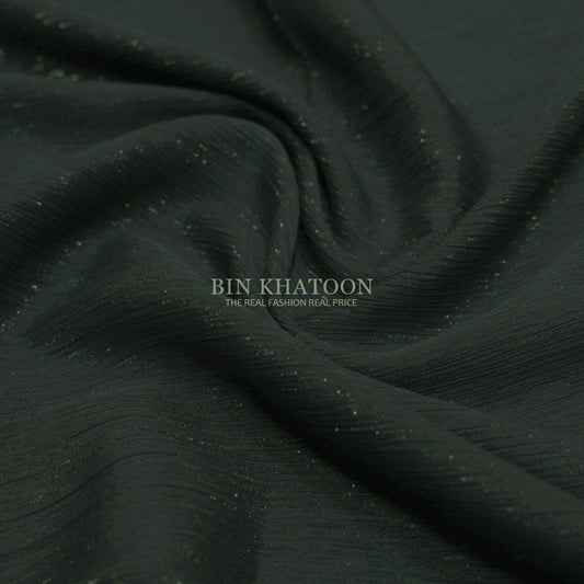 Crinkle Zari Chiffon Olive Green