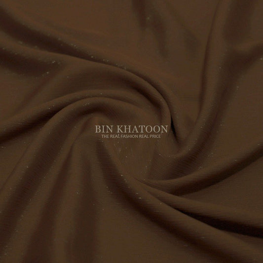 Crinkle Zari Chiffon Light Brown