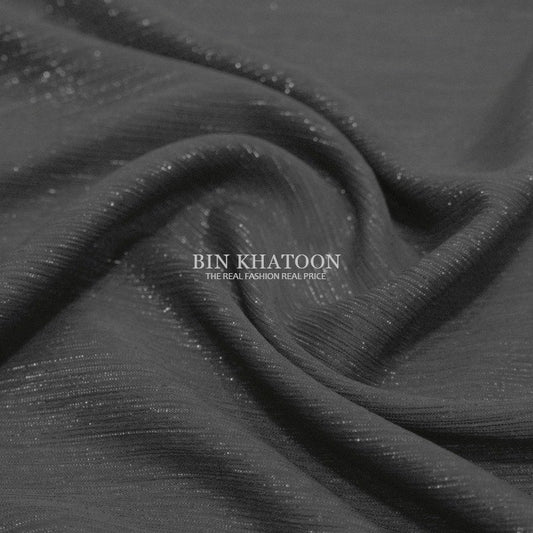 Crinkle Zari Chiffon Gray