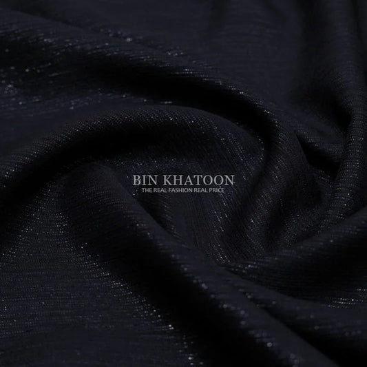 Crinkle Zari Chiffon Black