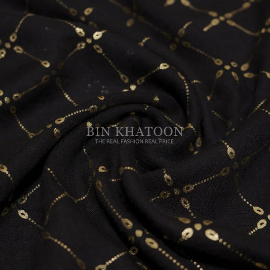 Golden Chack Lawn Black Hijab