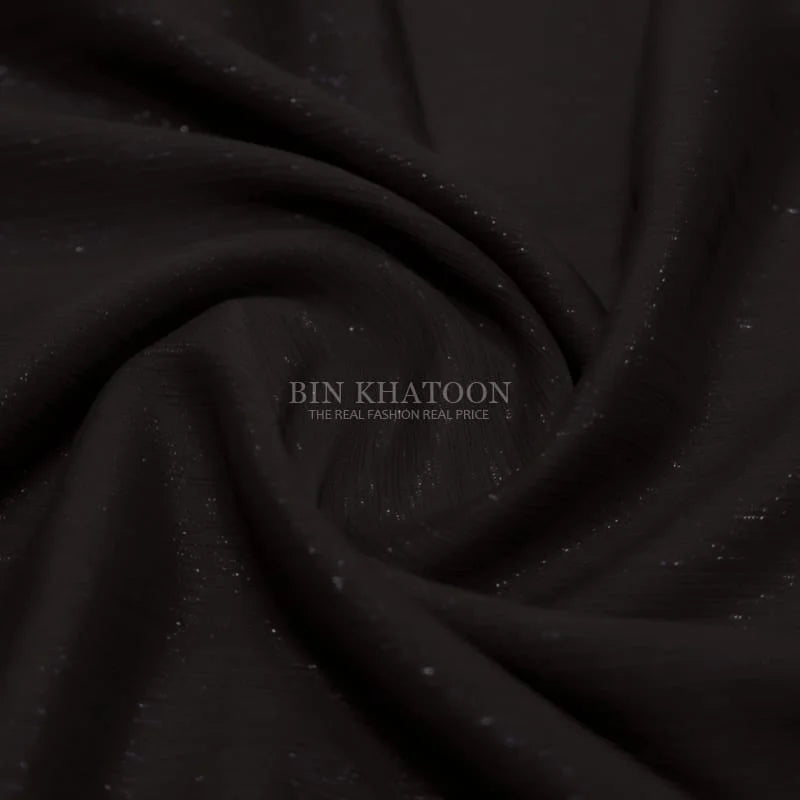 Crinkle Zari Chiffon Dark Brown