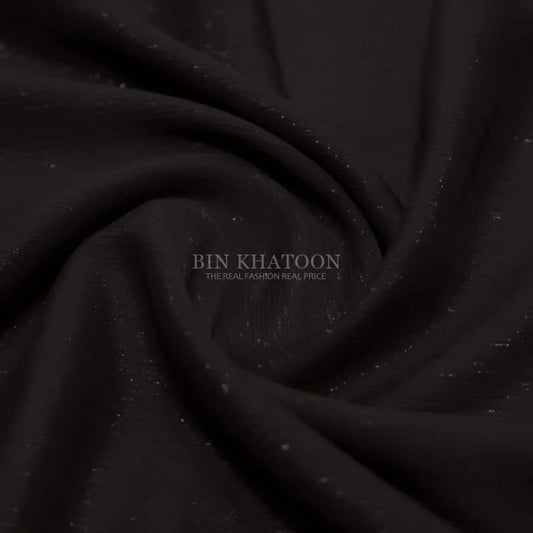 Crinkle Zari Chiffon Dark Brown