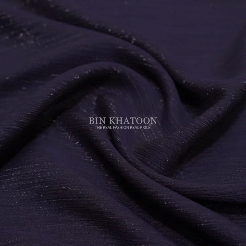 Crinkle Zari Chiffon Dark Purple