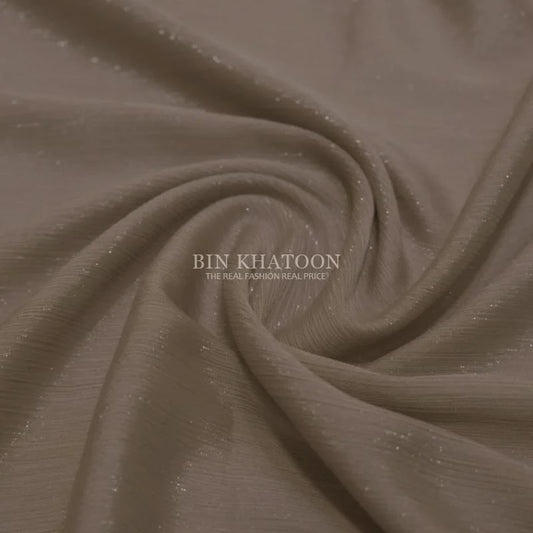 Crinkle Zari Chiffon Fawn