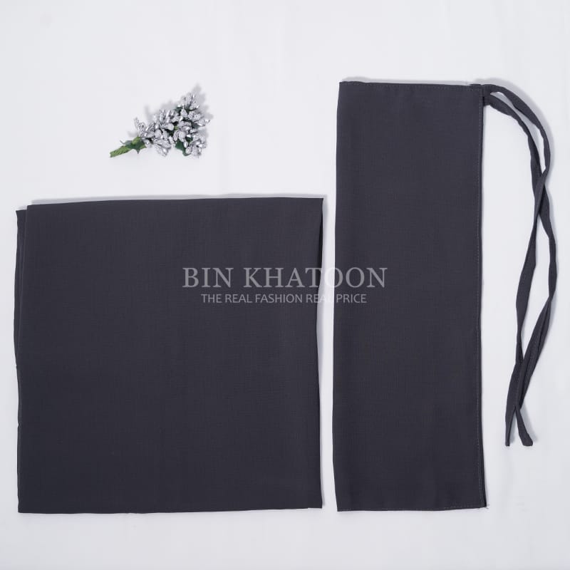 Georgette Hijab and Niqab Set Dark Gray