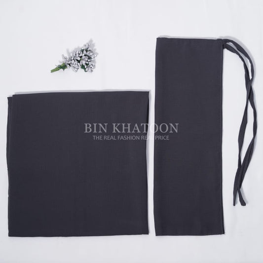 Georgette Hijab and Niqab Set Dark Gray