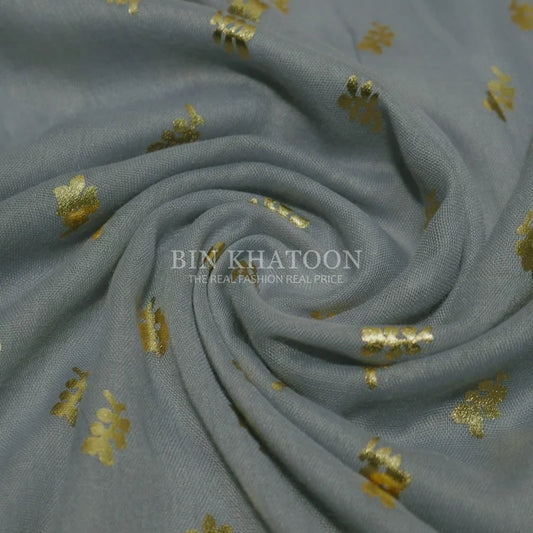 Golden Leaf Lawn Gray Hijab
