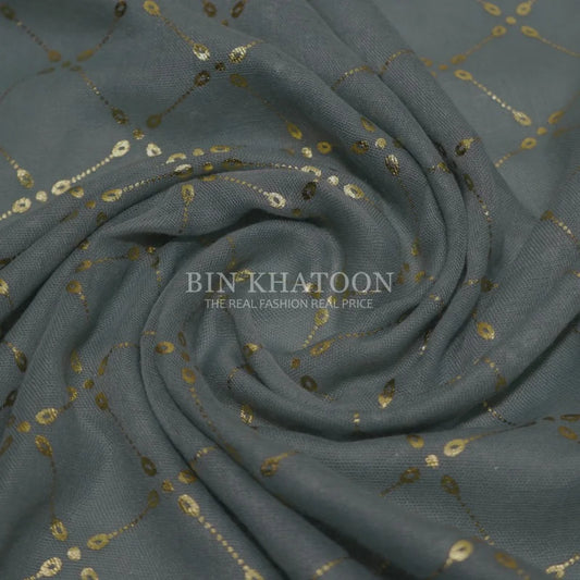 Golden Chack Lawn Gray Hijab