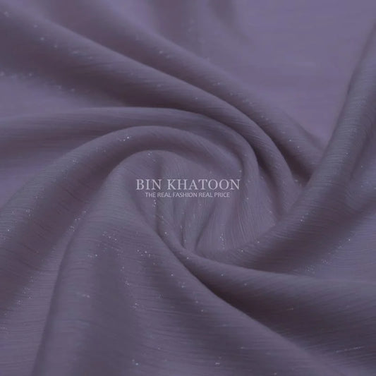 Crinkle Zari Chiffon Lavender
