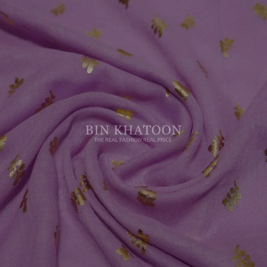 Golden Leaf Lawn Lavender Hijab