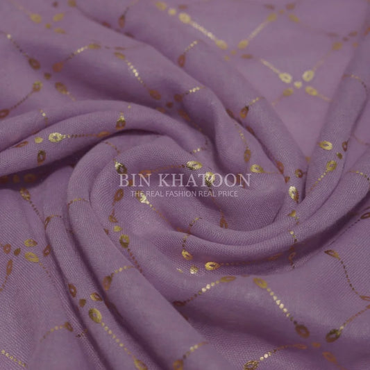 Golden Chack Lawn Lavender Hijab