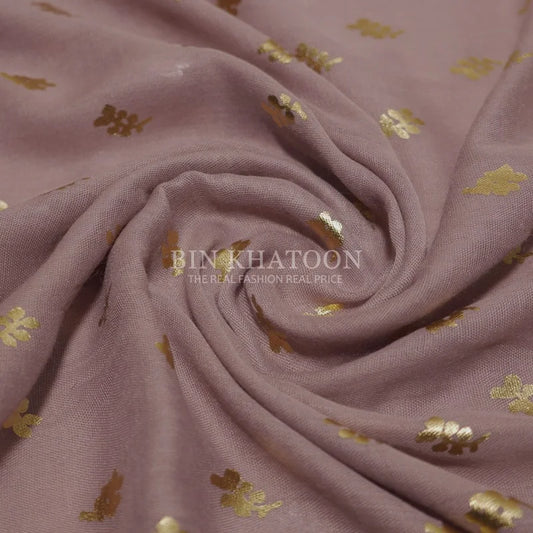 Golden Leaf Lawn Light Purple Hijab