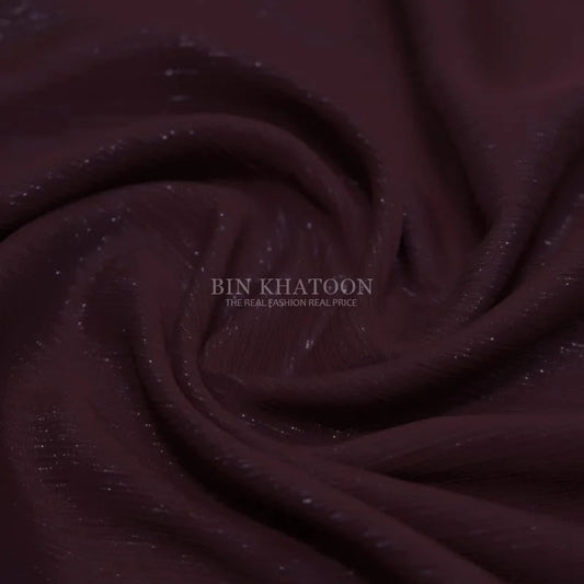 Crinkle Zari Chiffon Maroon