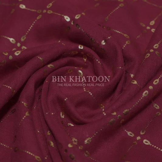 Golden Chack Lawn Dark Pink Hijab