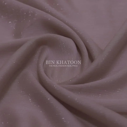 Crinkle Zari Chiffon Mauva