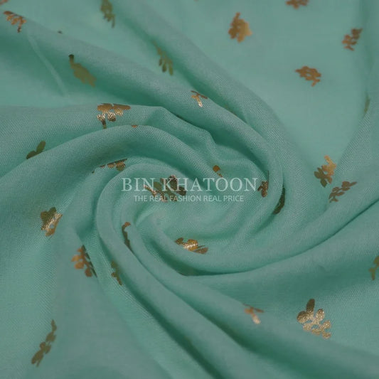 Golden Leaf Lawn Mint Green Hijab