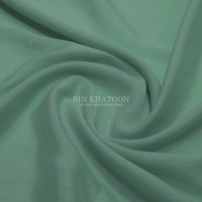 Crinkle Zari Chiffon Mint Green