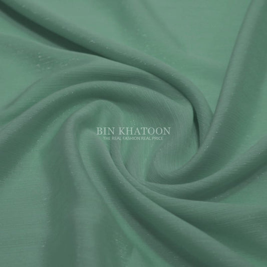 Crinkle Zari Chiffon Mint Green