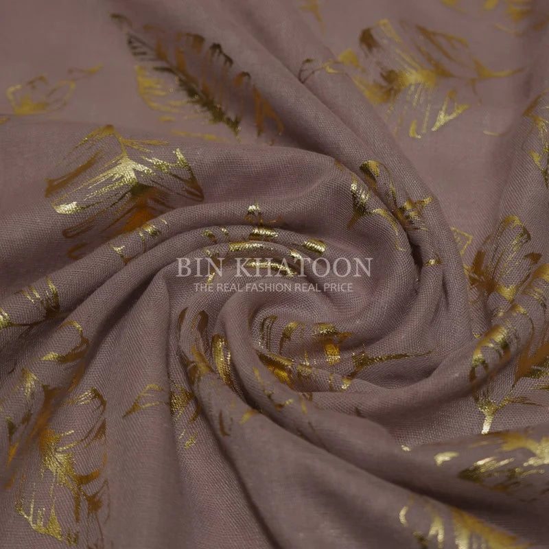 Golden Big Leaf Lawn Muava Hijab