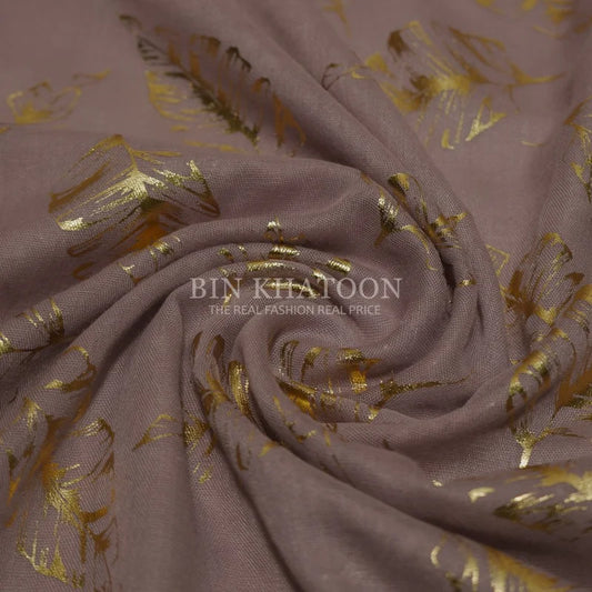 Golden Big Leaf Lawn Muava Hijab