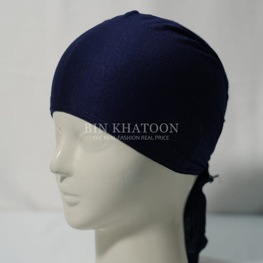 Tie-Back Cap Navy Blue