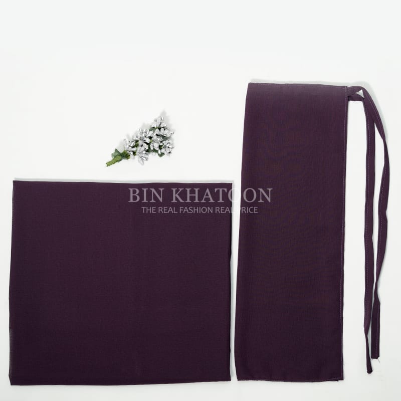 Georgette Hijab and Niqab Set Dark Purple