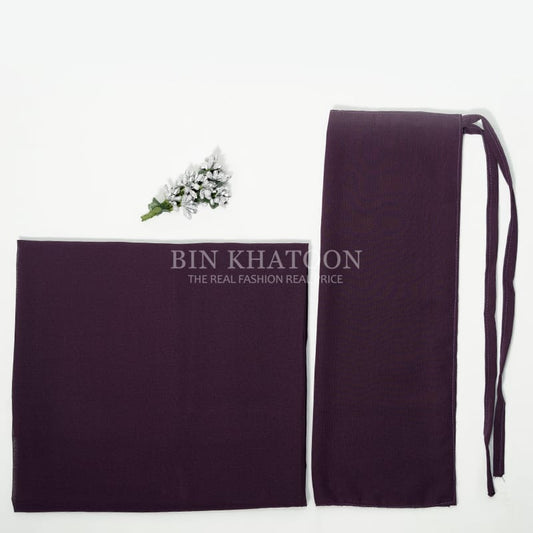 Georgette Hijab and Niqab Set Dark Purple