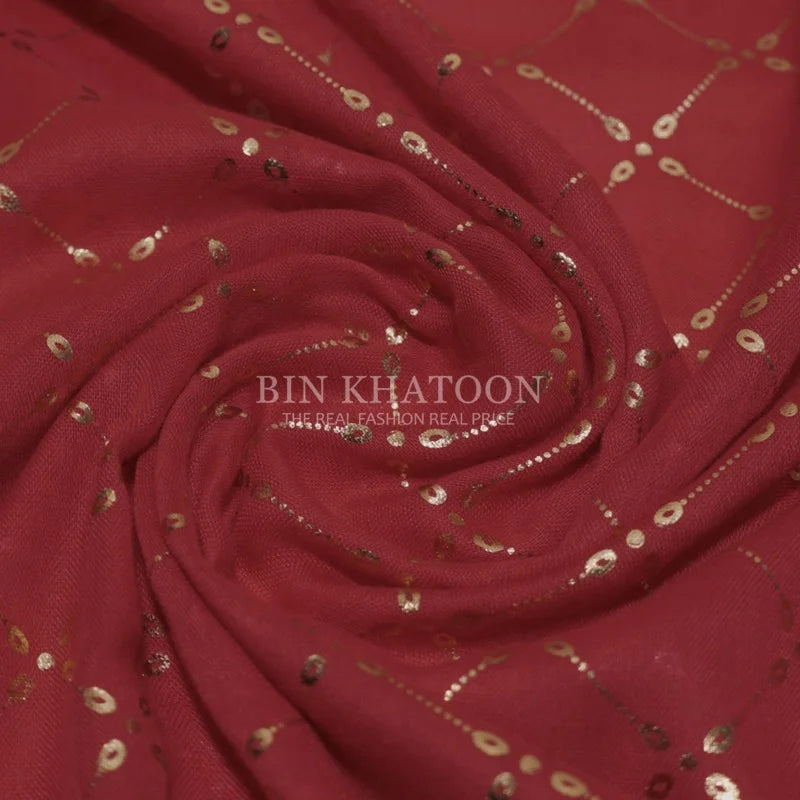 Golden Chack Lawn Red Hijab