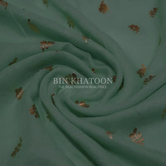 Golden Leaf Lawn Spring Green Hijab