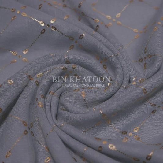 Golden Chack Lawn Steel Gray Hijab