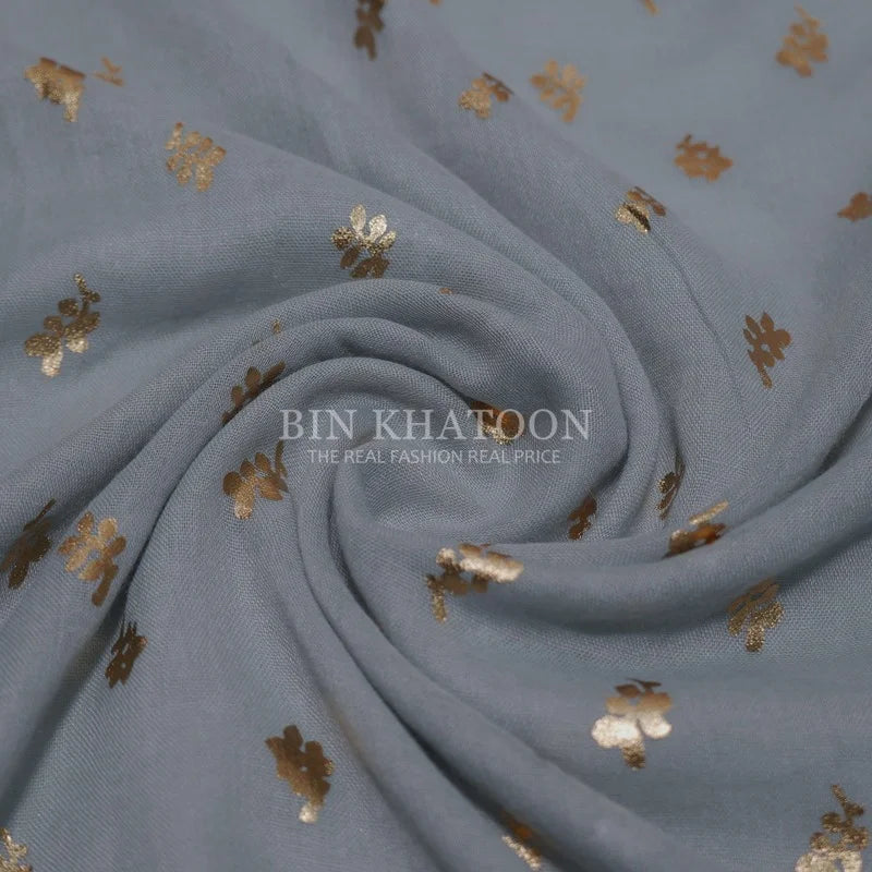 Golden Leaf Lawn Steel Gray Hijab