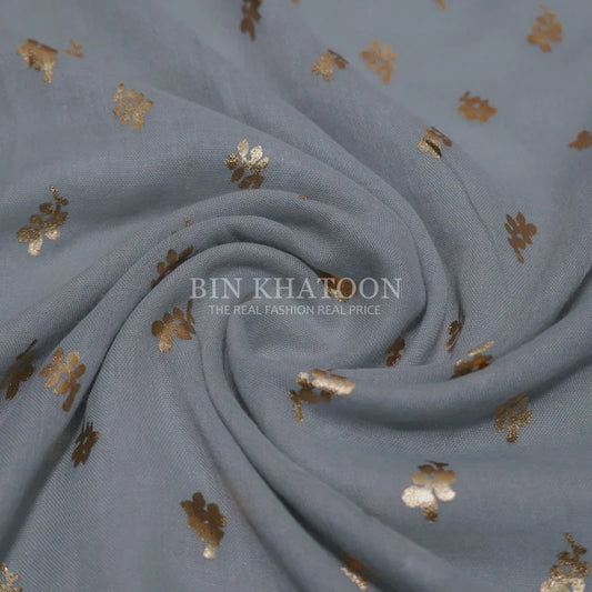 Golden Leaf Lawn Steel Gray Hijab