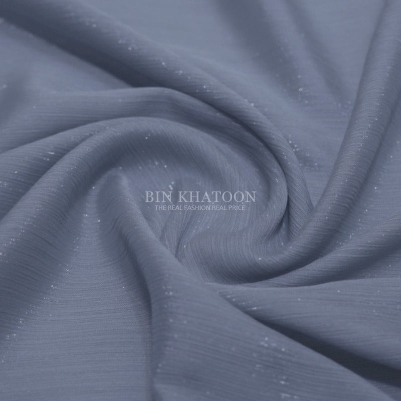 Crinkle Zari Chiffon Ice Blue