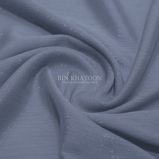 Crinkle Zari Chiffon Ice Blue